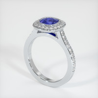 0.67 Ct. Sapphire Ring, 18K White Gold 2