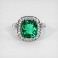 4.03 Ct. Emerald Ring, 18K White Gold 1