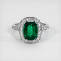 3.11 Ct. Emerald Ring, 18K White Gold 1