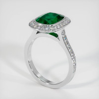 3.11 Ct. Emerald Ring, 18K White Gold 2