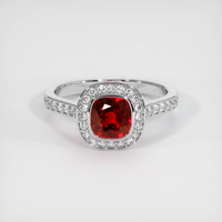 1.26 Ct. Ruby Ring, 18K White Gold 1