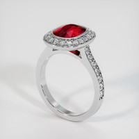 3.02 Ct. Ruby Ring, 18K White Gold 2