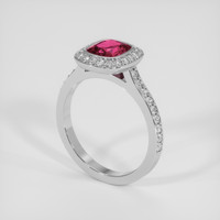1.86 Ct. Pinkish Red Ruby Ring, 18K White Gold 2