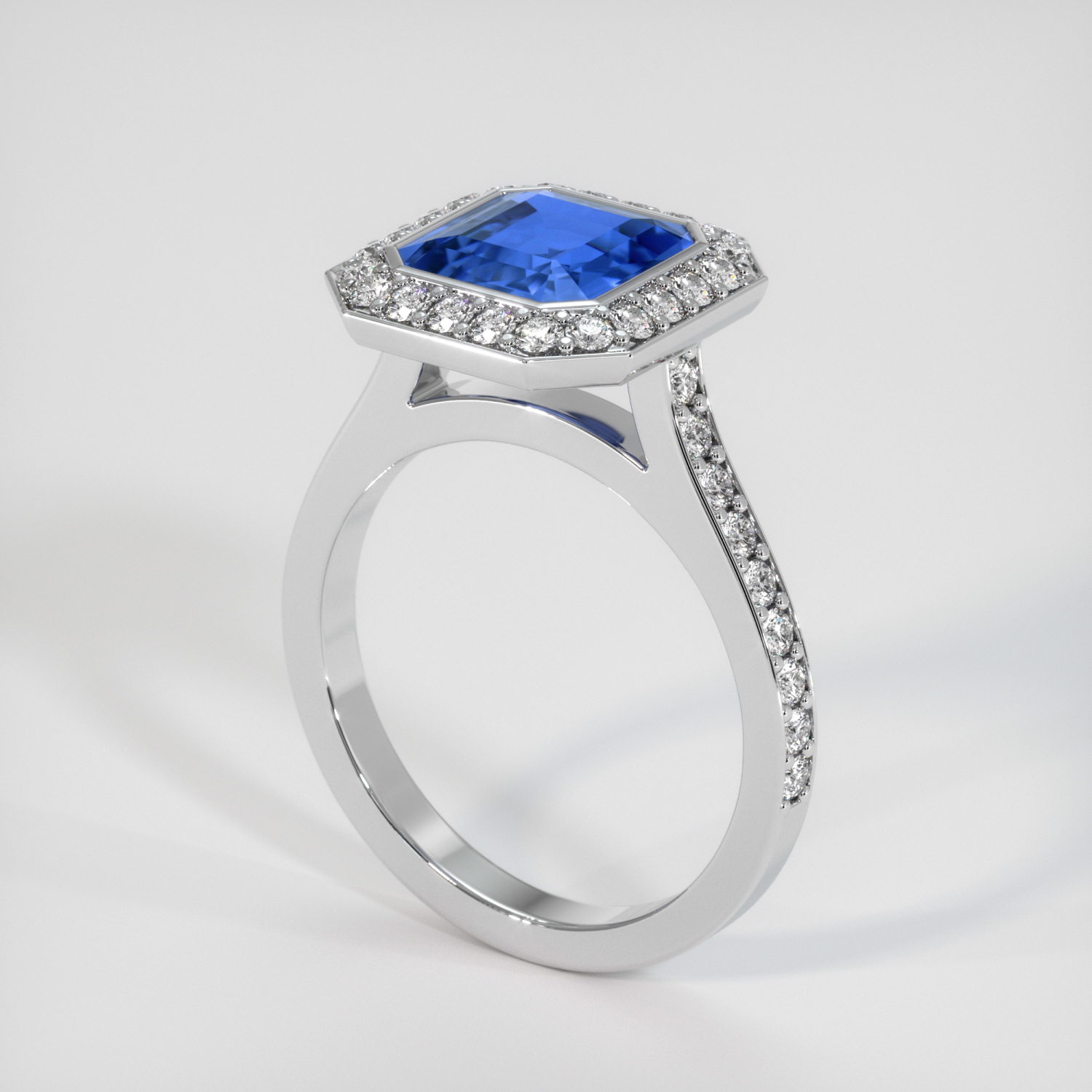 Blue Sapphire Ring 2.58 Ct. 18K White Gold | The Natural Sapphire