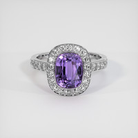 1.76 Ct. Purple Sapphire Ring, 18K White Gold 1