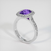 1.76 Ct. Purple Sapphire Ring, 18K White Gold 2