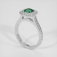1.61 Ct. Bluish Green Sapphire Ring, 18K White Gold 2