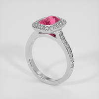 2.60 Ct. Pink Sapphire Ring, 18K White Gold 2