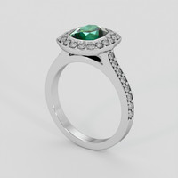 1.83 Ct. Bluish Green Sapphire Ring, 18K White Gold 2