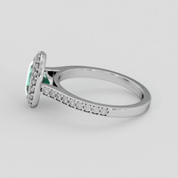 1.60 Ct. Bluish Green Sapphire Ring, 18K White Gold 4