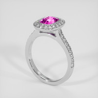 1.54 Ct. Pink Sapphire Ring, 18K White Gold 2