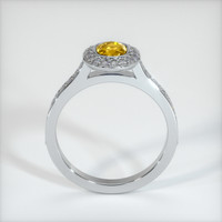 0.57 Ct. Orangish Yellow Sapphire Ring, 18K White Gold 3