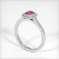0.74 Ct. Sapphire Ring, 18K White Gold 2