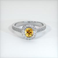 0.74 Ct. Sapphire Ring, 18K White Gold 1