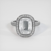 7.79 Ct. White Sapphire Ring, 18K White Gold 1