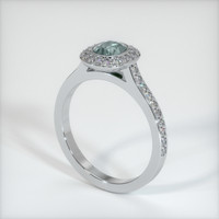 0.63 Ct. Sapphire Ring, 18K White Gold 2