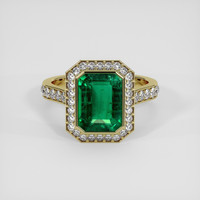 2.84 Ct. Emerald Ring, 18K Yellow Gold 1