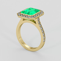 3.21 Ct. Emerald Ring, 18K Yellow Gold 2