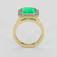 3.21 Ct. Emerald Ring, 18K Yellow Gold 3