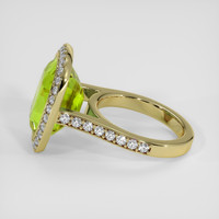 10.19 Ct. Green Peridot Ring, 18K Yellow Gold 4