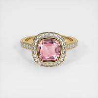 2.07 Ct. Padparadscha Sapphire Ring, 18K Yellow Gold 1