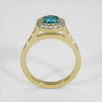 1.36 Ct. Bluish Green Sapphire Ring, 18K Yellow Gold 3