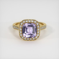 3.02 Ct. Purple Sapphire Ring, 18K Yellow Gold 1