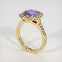 3.02 Ct. Purple Sapphire Ring, 18K Yellow Gold 2