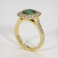 2.64 Ct. Green Sapphire Ring, 18K Yellow Gold 2