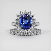3.66 Ct. Blue Sapphire Ring, Platinum 950 1