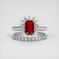 1.04 Ct. Ruby Ring, Platinum 950 1