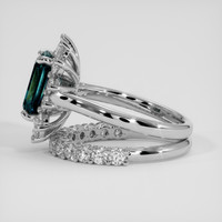 2.58 Ct. Bluish Green Sapphire Ring, Platinum 950 4