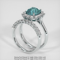 4.60 Ct. Bluish Green Sapphire Ring, Platinum 950 2