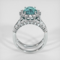 4.60 Ct. Bluish Green Sapphire Ring, Platinum 950 3