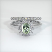 0.85 Ct. Yellowish Green Sapphire Ring, Platinum 950 1