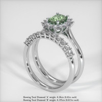 0.85 Ct. Yellowish Green Sapphire Ring, Platinum 950 2