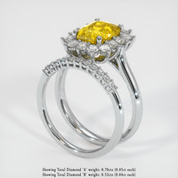 3.05 Ct. Yellow Sapphire Ring, Platinum 950 2