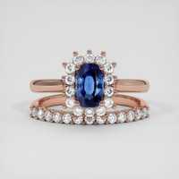 0.89 Ct. Blue Sapphire Ring, 14K Rose Gold 1