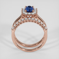 0.89 Ct. Blue Sapphire Ring, 14K Rose Gold 3