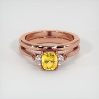 0.87 Ct. Yellow Sapphire Ring, 14K Rose Gold 1