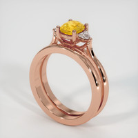 0.87 Ct. Yellow Sapphire Ring, 14K Rose Gold 2