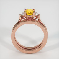 0.87 Ct. Yellow Sapphire Ring, 14K Rose Gold 3