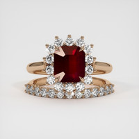 2.03 Ct. Ruby Ring, 18K Rose Gold 1