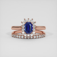 0.81 Ct. Blue Sapphire Ring, 18K Rose Gold 1