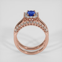 0.81 Ct. Blue Sapphire Ring, 18K Rose Gold 3