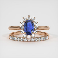 1.10 Ct. Blue Sapphire Ring, 18K Rose Gold 1