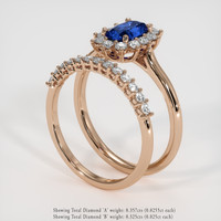 1.10 Ct. Blue Sapphire Ring, 18K Rose Gold 2