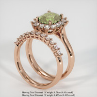 2.88 Ct. Yellowish Green Sapphire Ring, 18K Rose Gold 2
