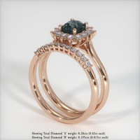 1.07 Ct. Greenish Blue Sapphire Ring, 18K Rose Gold 2