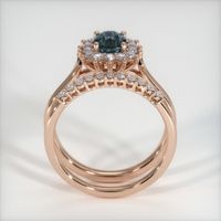 1.07 Ct. Greenish Blue Sapphire Ring, 18K Rose Gold 3